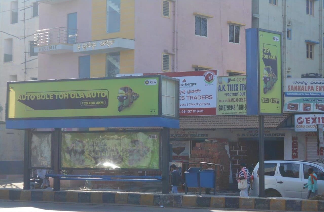 OOH Hoardings Agency in India, Bus Shelter Branding Company in Nagavara Bus Stop Bengaluru, Hoarding agency in India